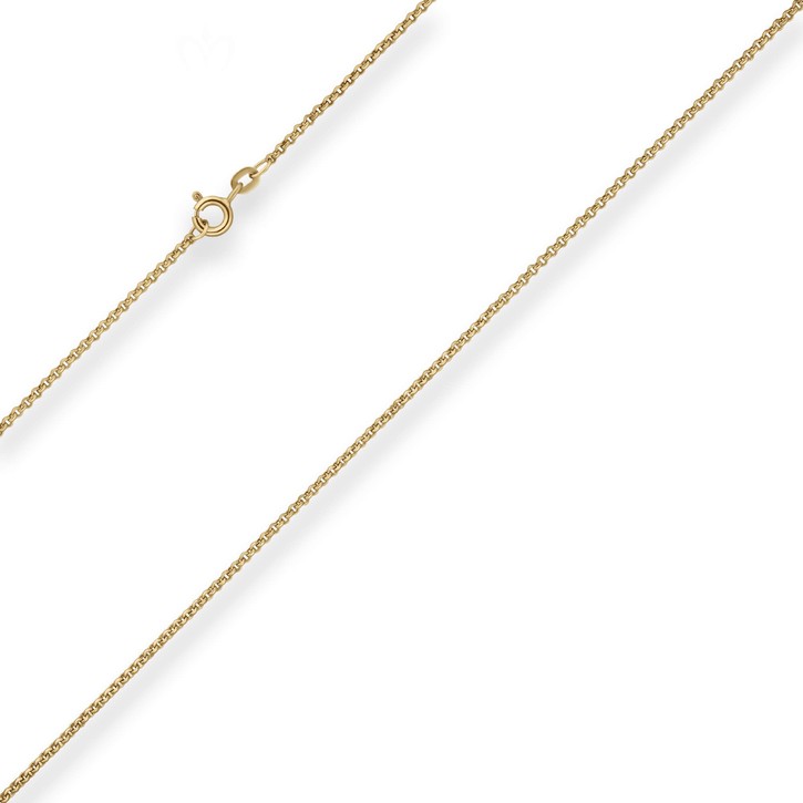 1.5mm Erbskette aus 375 Gelbgold 42cm