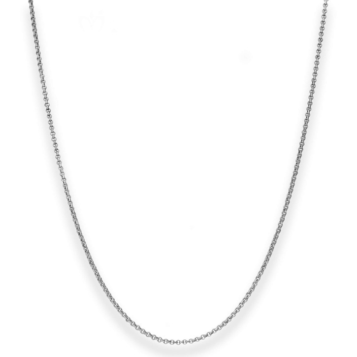 1.5mm Erbskette aus 585 Weißgold 42cm