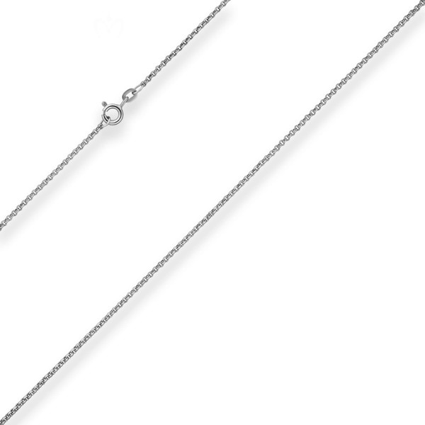 1.5mm Erbskette aus 585 Weißgold 42cm