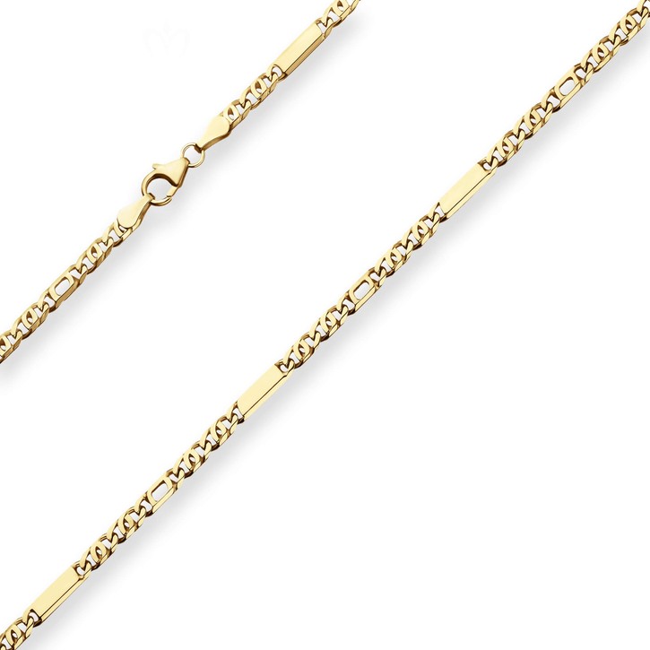 3mm Tigeraugenkette aus 333 Gelbgold 50cm