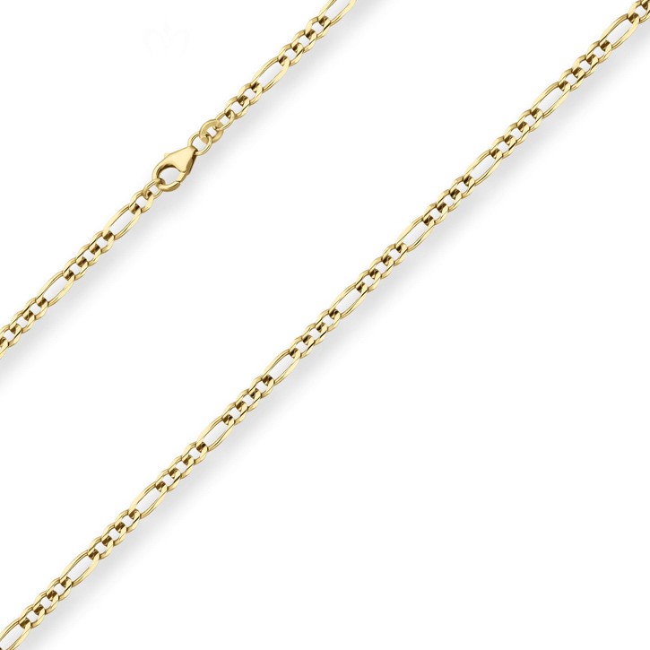 3.4mm Figarokette aus 333 Gelbgold 75cm
