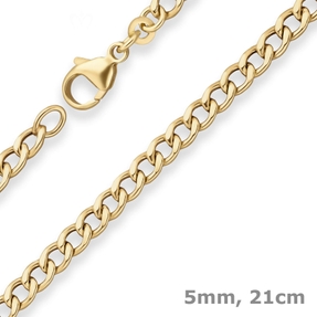 5mm Armband Panzerkette Goldarmband Armschmuck aus 333 Gold Gelbgold 21cm