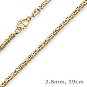 2,8mm Armband Königskette Goldarmband Armschmuck aus 750 Gold Gelbgold 19cm
