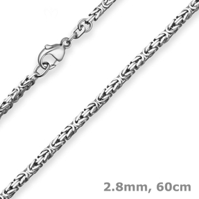 2,8mm Königskette Silberkette Collier Halskette aus 925 Silber rhodiniert 60cm