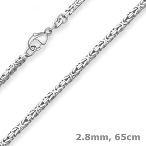 2,8mm Königskette Silberkette Collier Halskette aus 925 Silber 65cm