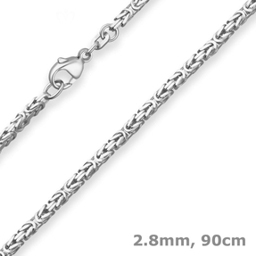 2,8mm Königskette Silberkette Collier Halskette aus 925 Silber 90cm