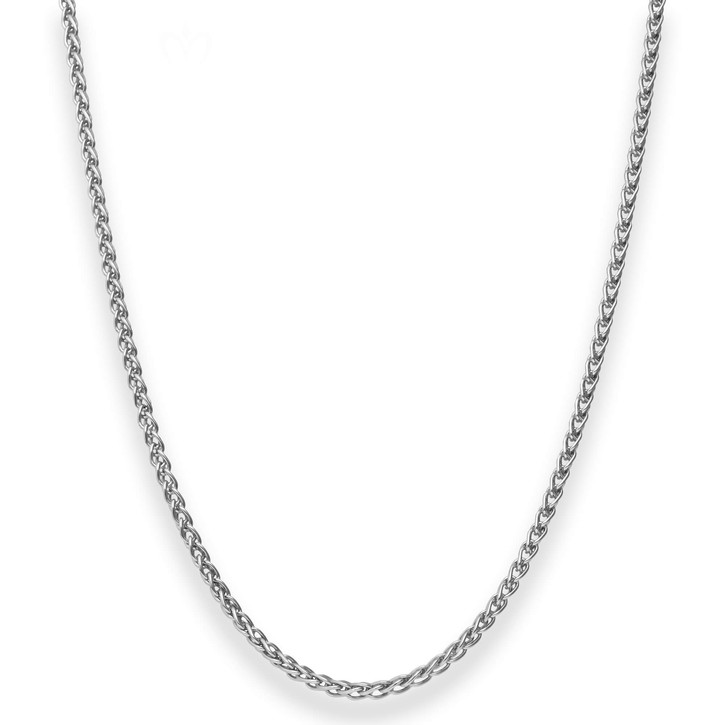 2.5mm Zopfkette aus 750 Weißgold 45cm