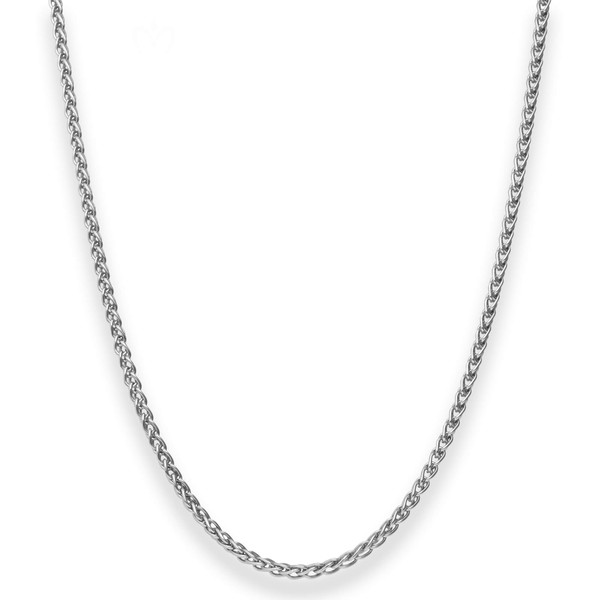 2.5mm Zopfkette aus 750 Weißgold 45cm