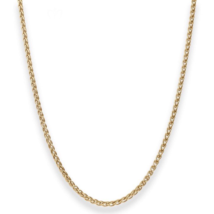 2.5mm Zopfkette aus 750 Gelbgold 45cm