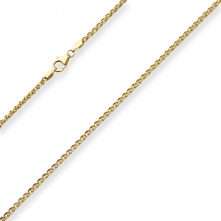 2.5mm Zopfkette aus 333 Gelbgold 50cm