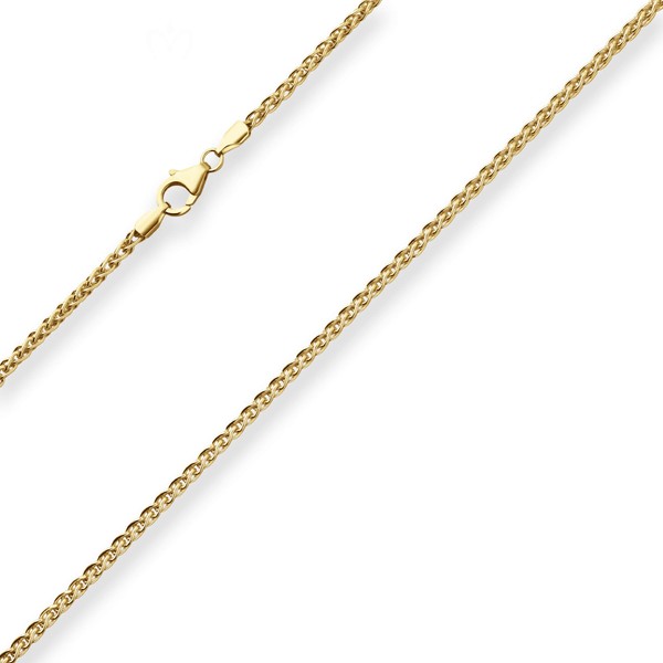 2.5mm Zopfkette aus 333 Gelbgold 50cm