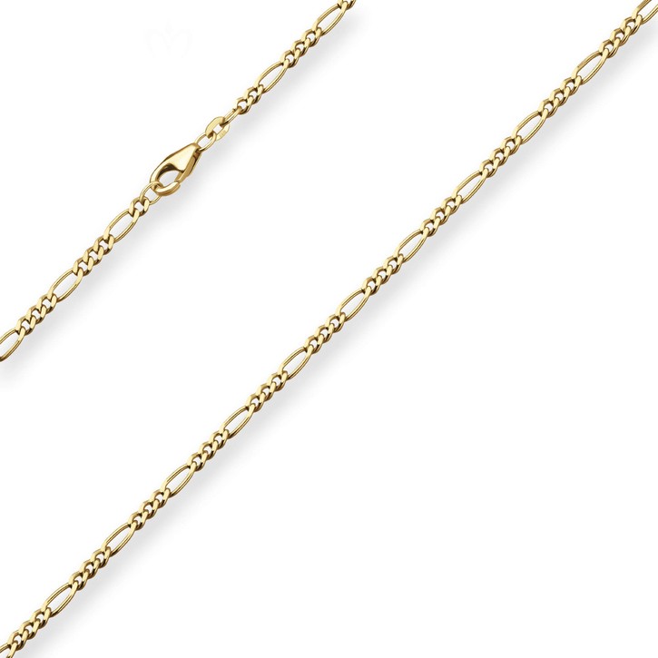 2.8mm Figarokette diamantiert aus 585 Gelbgold 45cm