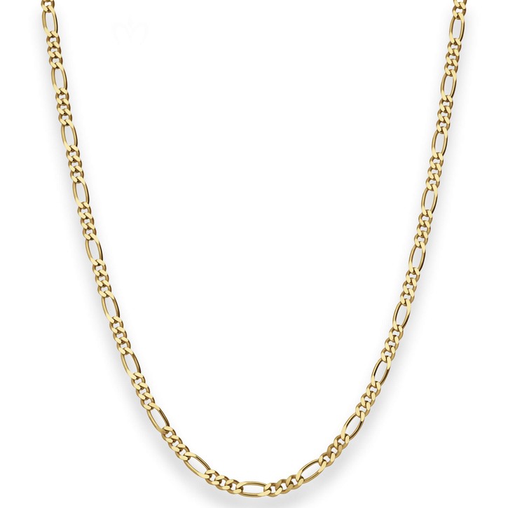 2.8mm Figarokette diamantiert aus 585 Gelbgold 45cm