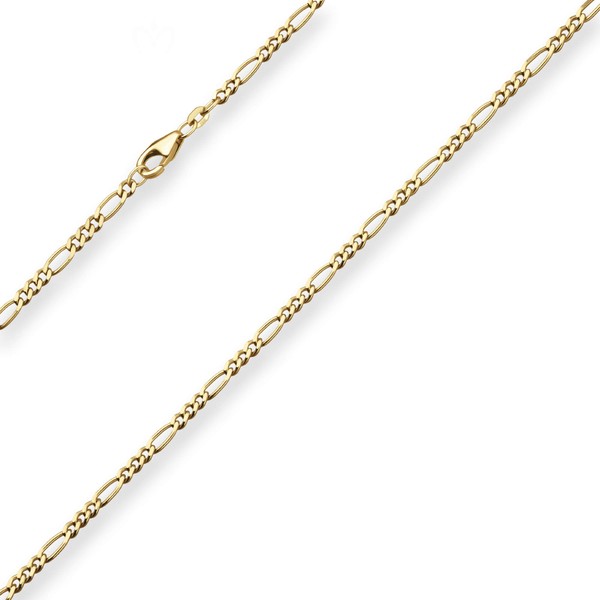 2.8mm Figarokette diamantiert aus 585 Gelbgold 45cm