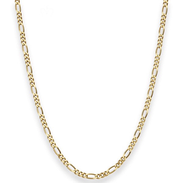 2.8mm Figarokette diamantiert aus 585 Gelbgold 45cm