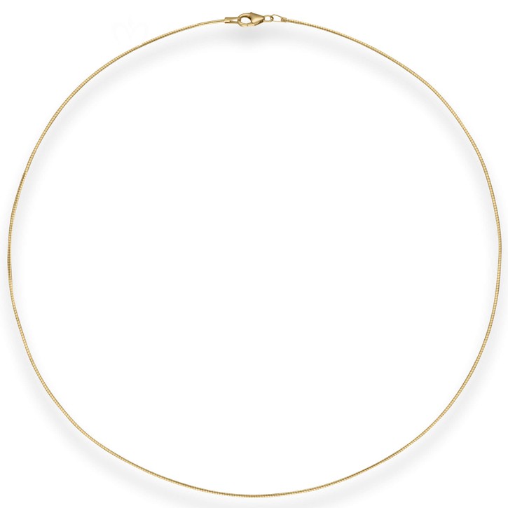 1mm Halsreif Omegakette Tondakette aus 333 Gelbgold 42cm