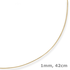 1mm Halsreif Omegakette Tondakette Collier Halskette aus 333 Gold Gelbgold 42cm 1mm Halsreif Omegakette Tondakette Collier Halskette aus 333 Gold Gelbgold 42cm