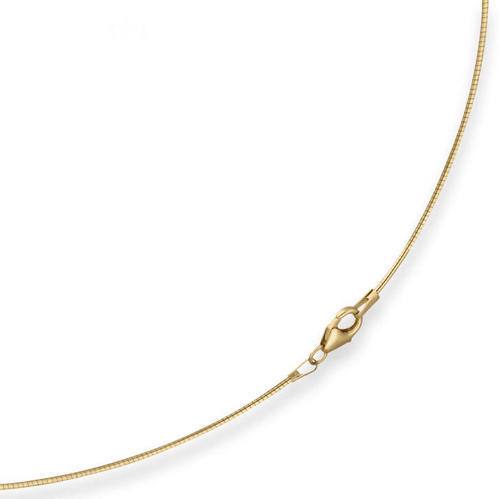 1mm Halsreif Omegakette Tondakette aus 375 Gelbgold 42cm