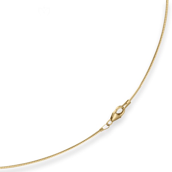 1mm Halsreif Omegakette Tondakette aus 375 Gelbgold 45cm