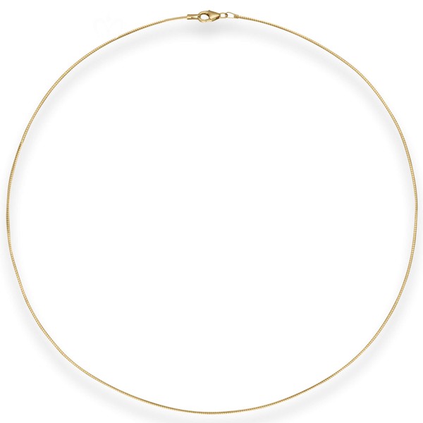 1mm Halsreif Omegakette Tondakette aus 375 Gelbgold 45cm