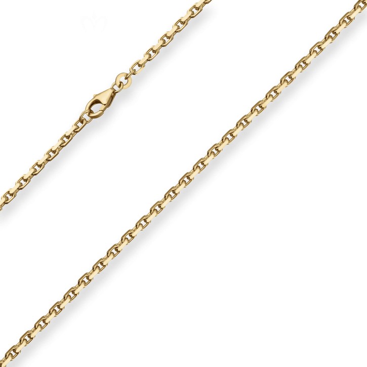 2.5mm Ankerkette diamantiert aus 585 Gelbgold 40cm