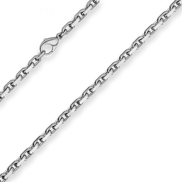 4.5mm Ankerkette diamantiert aus 925 Silber rhodiniert 45cm