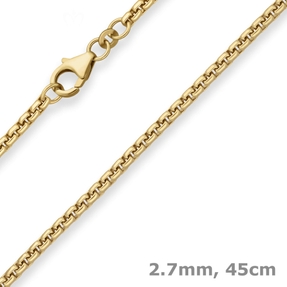 2,7mm Veneziakette rund Goldkette Collier Halskette aus 333 Gold Gelbgold 45cm