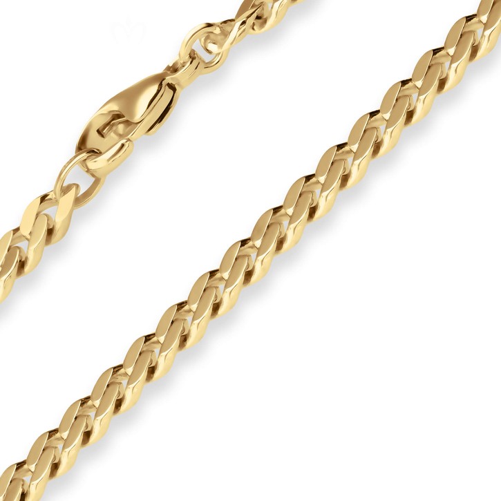 5.4mm Armband Panzerkette aus 585 Gelbgold 19cm