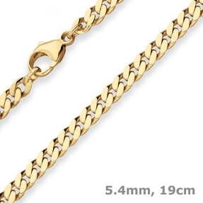 5,4mm Armband Panzerkette Goldarmband Armschmuck aus 585 Gold Gelbgold 19cm 5,4mm Armband Panzerkette Goldarmband Armschmuck aus 585 Gold Gelbgold 19cm