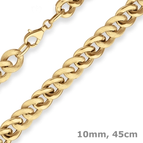 10mm Panzerkette Goldkette Collier Halskette aus 585 Gold Gelbgold 45cm 10mm Panzerkette Goldkette Collier Halskette aus 585 Gold Gelbgold 45cm