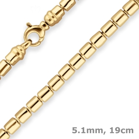 5,1mm Armband Fantasiekette Goldarmband Armschmuck aus 585 Gold Gelbgold 19cm 5,1mm Armband Fantasiekette Goldarmband Armschmuck aus 585 Gold Gelbgold 19cm