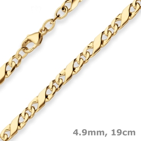 4,9mm Armband Dollarkette Goldarmband Armschmuck aus 585 Gold Gelbgold 19cm 4,9mm Armband Dollarkette Goldarmband Armschmuck aus 585 Gold Gelbgold 19cm