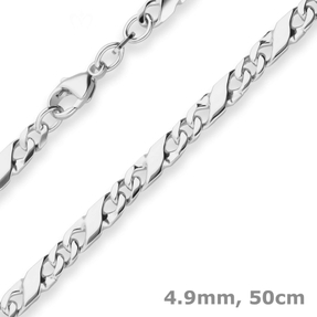 4,9mm Dollarkette Silberkette Collier Halskette aus 925 Silber 50cm