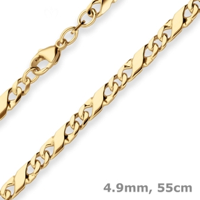 4,9mm Dollarkette Goldkette Collier Halskette aus 333 Gold Gelbgold 55cm