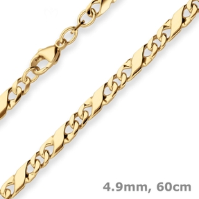 4,9mm Dollarkette Goldkette Collier Halskette aus 333 Gold Gelbgold 60cm