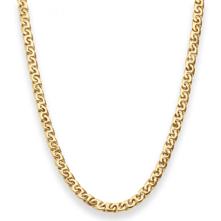 4.9mm Fantasiekette aus 585 Gelbgold 45cm