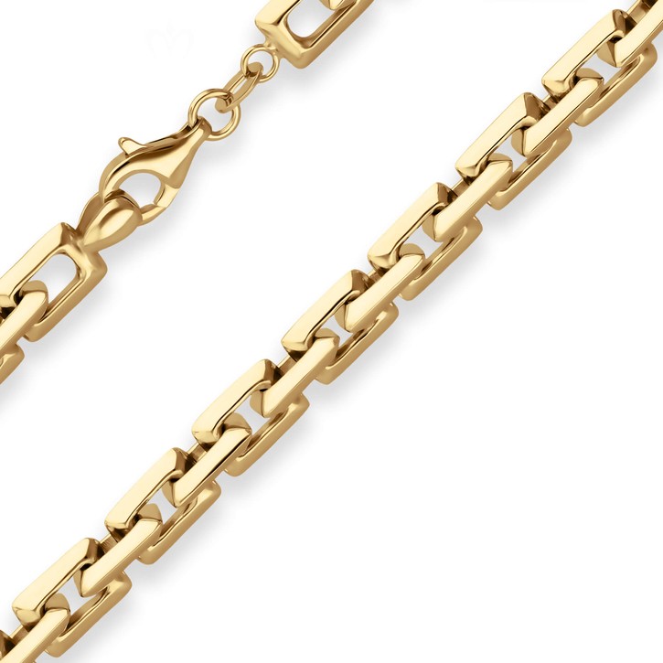 6mm Armband Fantasiekette aus 585 Gelbgold 19cm