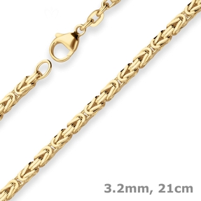 3,2mm Armband Königskette Goldarmband Armschmuck aus 585 Gold Gelbgold 21cm