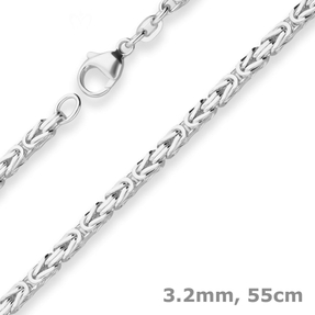 3,2mm Königskette Silberkette Collier Halskette aus 925 Silber 55cm