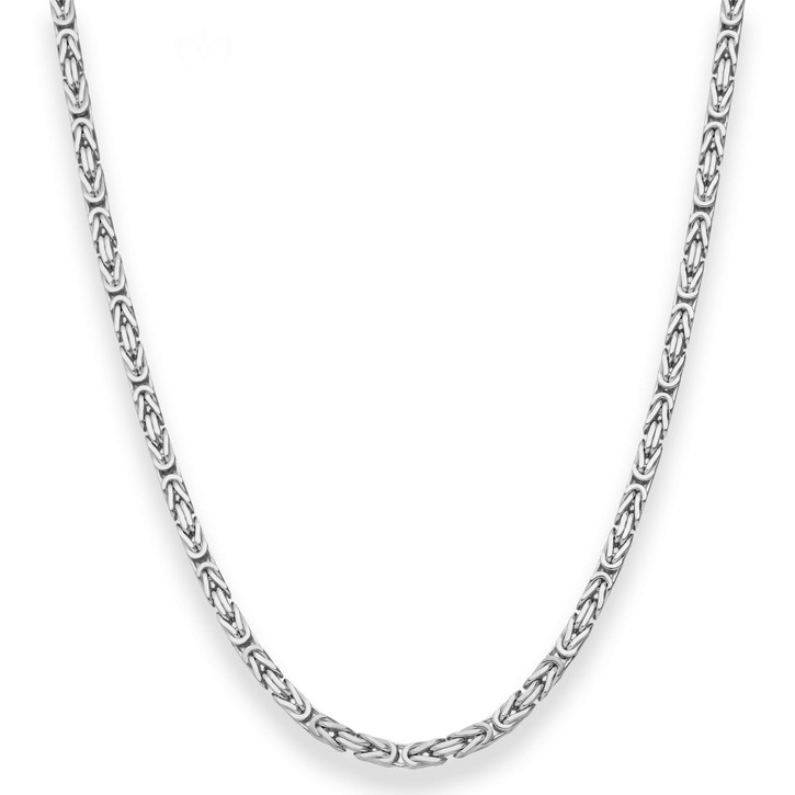 3.2mm Königskette aus 925 Silber rhodiniert 70cm
