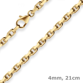 4mm Armband Ankerkette diamantiert Armschmuck aus 333 Gold Gelbgold 21cm