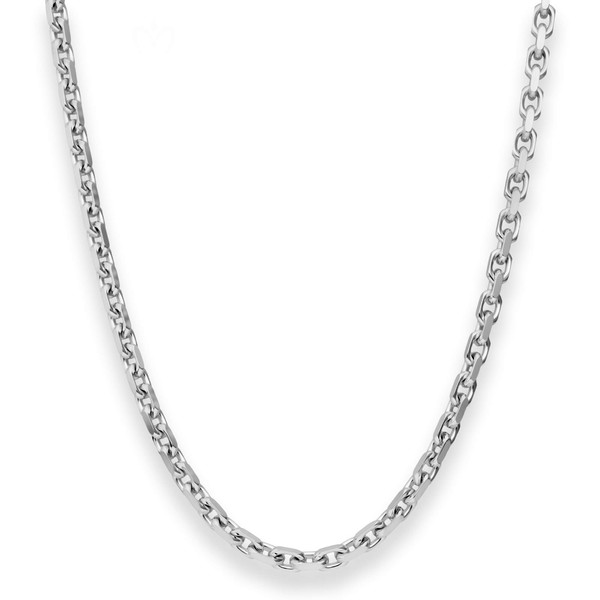 4mm Ankerkette diamantiert aus 925 Silber rhodiniert 55cm