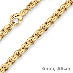 6mm Erbskette Goldkette Collier Halskette aus 585 Gold Gelbgold 55cm