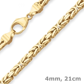 4mm Armband Königskette Goldarmband Armschmuck aus 333 Gold Gelbgold 21cm
