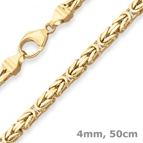 4mm Königskette Goldkette Collier Halskette aus 585 Gold Gelbgold 50cm