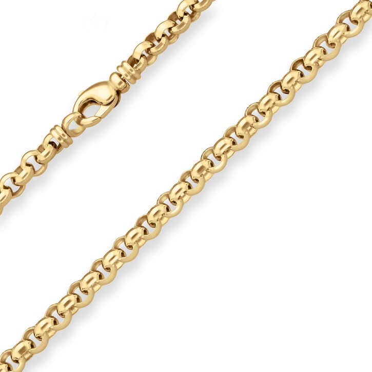 7.2mm Erbskette aus 585 Gelbgold 50cm