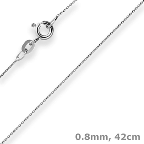 0,8mm Rund-Ankerkette Kette Collier Halskette aus 750 Gold Weißgold 42cm