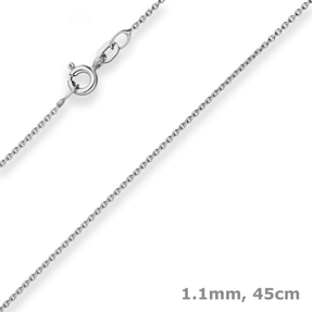1,1mm Rund-Ankerkette Goldkette Collier Halskette aus 585 Gold Weißgold 42-45cm