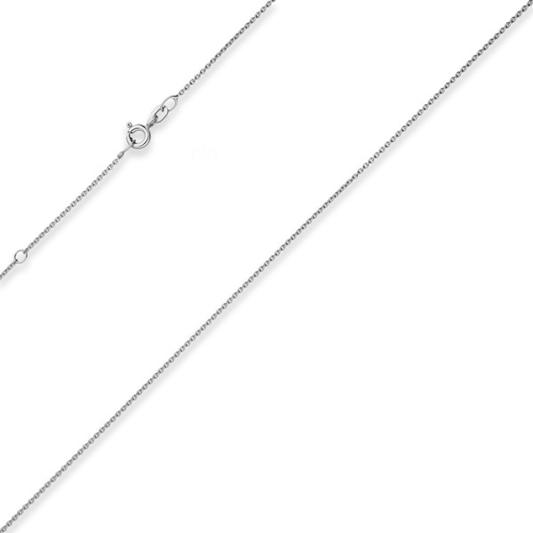 1.1mm Rund-Ankerkette aus 585 Weißgold 45cm mit Zwischenöse