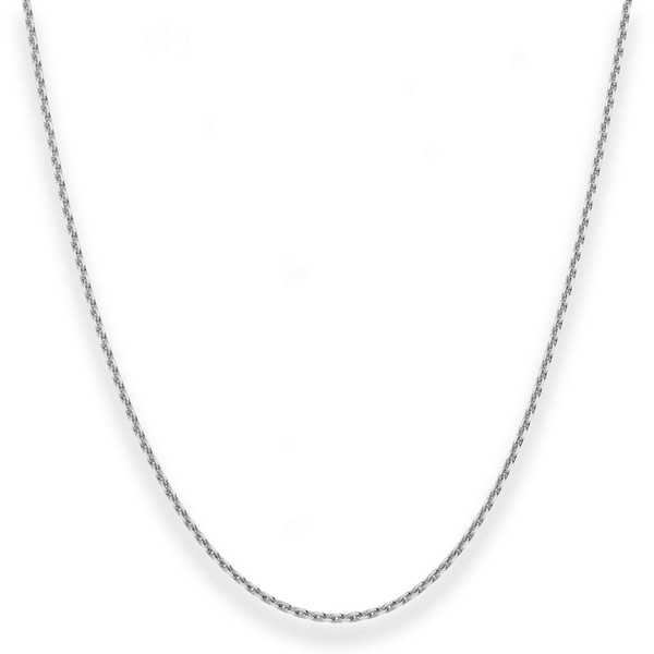 1mm Ankerkette diamantiert aus 333 Weißgold 36cm